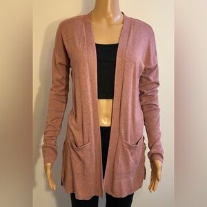 Women So Mauve Long Sleeve Open Front Cardigan